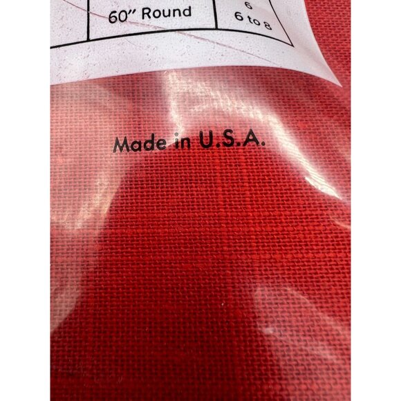 Red No Iron Tablecloth 100% Cotton 52 X 70 Soil Release Machine Wash - Picture 7 of 9